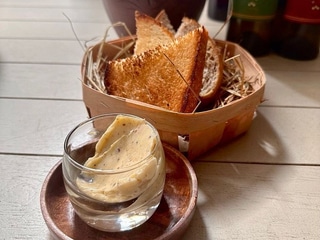 Homemade bread with butter