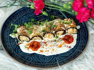 Баклажани з індичкою та соусом Горгонзола