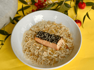 Орзо паста з гарбузом та лососем (Італія)