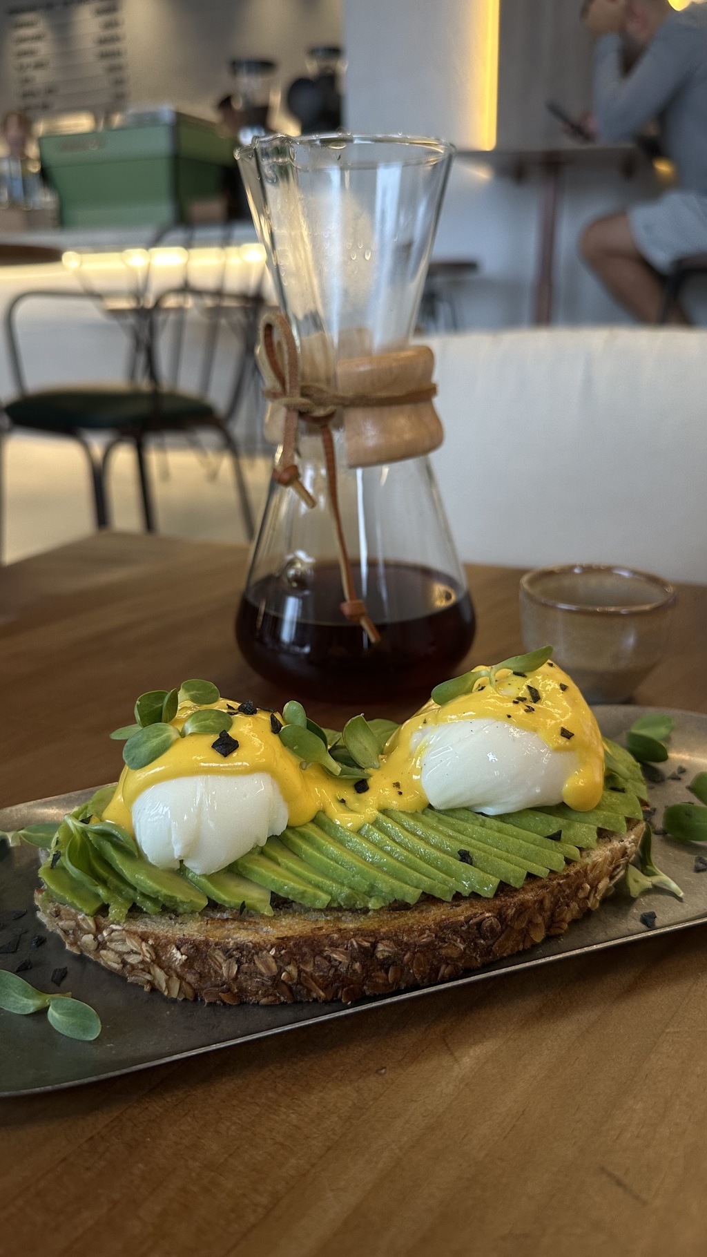 Toast Benedict with avocado and poached egg at HAVEN Valencia