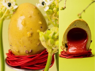 Яйце Полуниця-фісташка