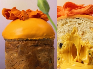 Паска-квітка з манговою начинкою, манговим мармеладом та молочним шоколадом