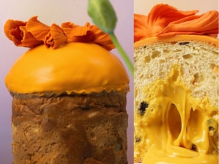 Паска-квітка з манговою начинкою, манговим мармеладом та молочним шоколадом