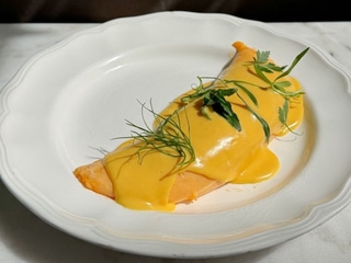 French omelette with cheese sauce