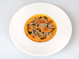 Гарбузовий крем-суп з креветкою