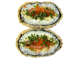 Sushi burger salmon