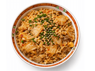 Rice with chicken and kimchi