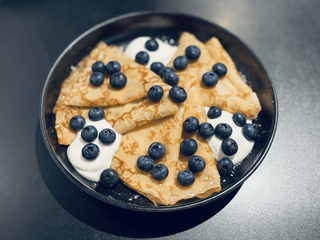 Crepes de Mirtilo e Mascarpone