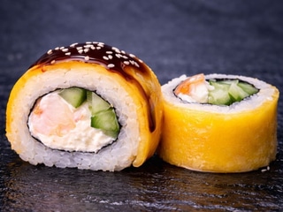Cheddar roll s krevetou