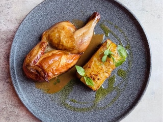 Курча з гратеном з коренеплодів