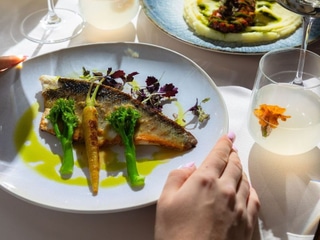 FILETTO DI BRANZINO CON SALSA AL VINO BIANCO