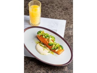 Sous vide salmon and egg emulsion