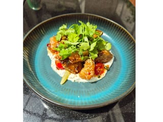 Fried eggplant salad
