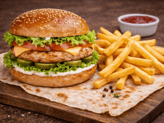 Біг-Бургер "Полло Б'янко" + фрі