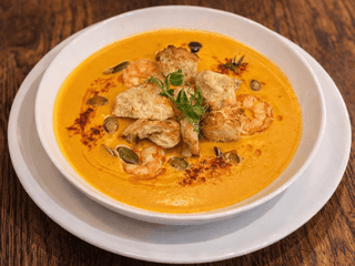 Крем-суп гарбузовий з креветками