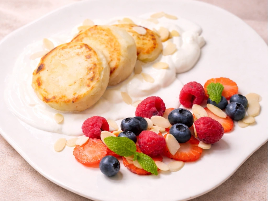 LOVA syrniki with berries and cream