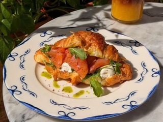 Croissant with salmon