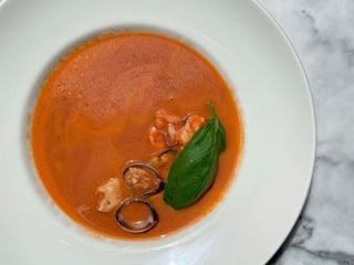 Crab soup with seafood