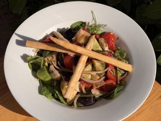 Tuscan salad with tomatoes and grissini