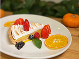Lemon tart with seosanal berries