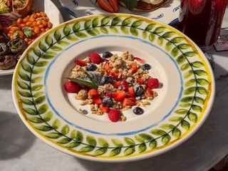 Granola with Greek yogurt and seasonal berries