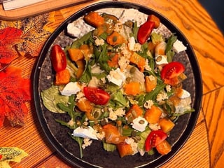 Салат з гарбуза,фети та кус-куса