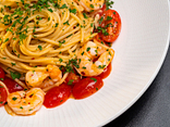 SPAGHETTI AGLIO OLIO Z KREWETKAMI
