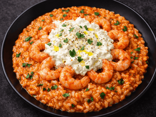 Risotto Con Gamberi e Stracciatella