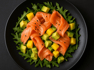 Salmone affumicato, mango