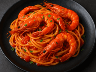 Spaghetti con Gamberi