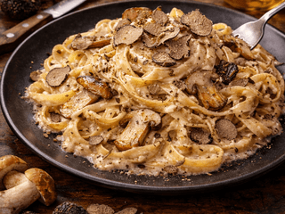 Fettuccine ai porcini e crema di tartufo