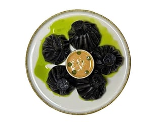 Хінкалі з креветками в соусі Том Ям