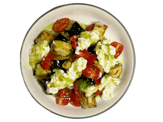 Салат з баклажанами та страчателлою