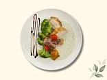 Куряче філе під соусом "Blue Cheese" та броколі