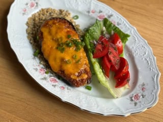 Запечений баклажан з м’ясом та сиром Чедер