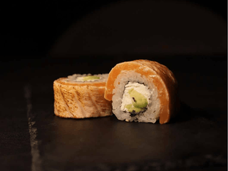 Flamed salmon
