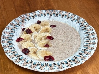 Лляна каша з бананом