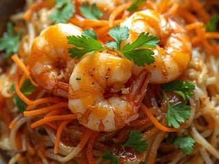 Rýžové nudle a krevety