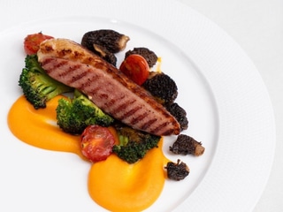 Качина грудка,пюре з батату , зморшки