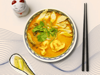 Сингапурський суп лакса з креветкою та куркою 🇸🇬