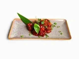 CRISPY FRIED TOFU WITH CHILLI BASIL SAUCE