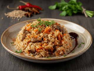 Plov z wieprzowiną (ryż z mięsem i warzywami)