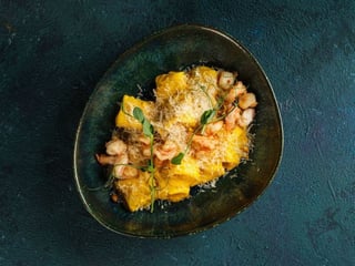 Гарбузова паста з креветками