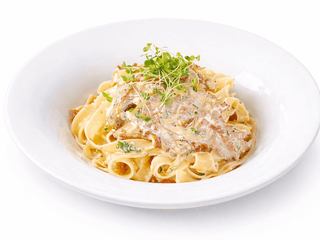 Tagliatelle al Prosciutto e Crema di Parmigiano
