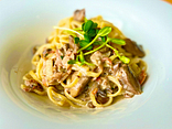 Linguine Funghi e Pancetta