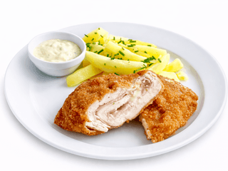 Cordon bleu, vařené brambory