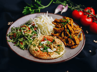 Veganská shawarma lunch