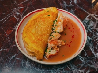 French omelette with lobster