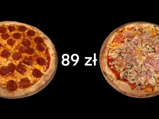 Wybrane 2 duże pizze za 89 zł + 2 sosy