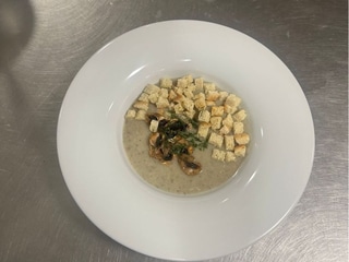 Сирний суп пюре з грибами 